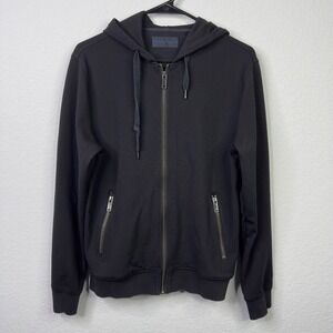 Patrick Assaraf Jacket M Black Zip Hoodie Sweatshirt‎ Luxury Athleisure Casual
